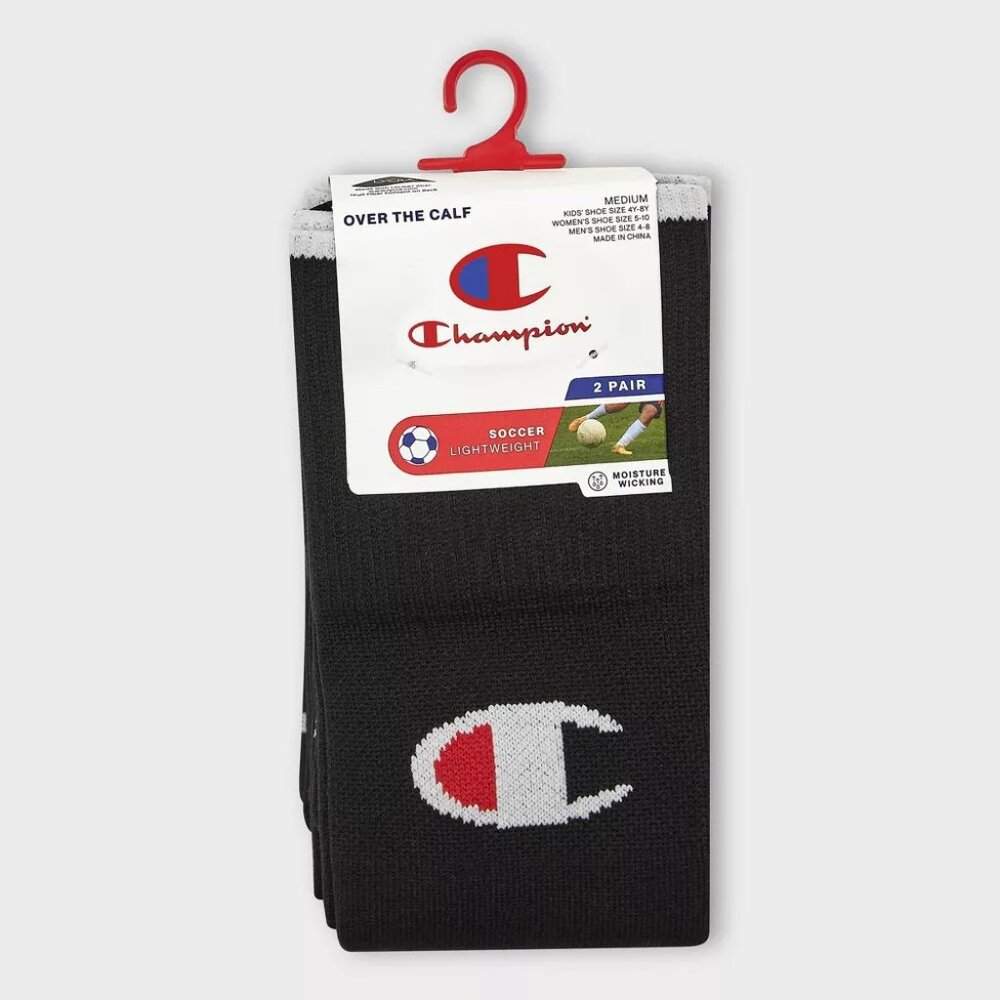 Champion Performance Soccer Socks 2pk Black size Medium NWT